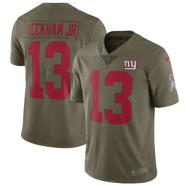 Youth New York Giants #13 Beckham jr Nike Olive Salute To Service Limited NFL Jerseys->->Youth Jersey